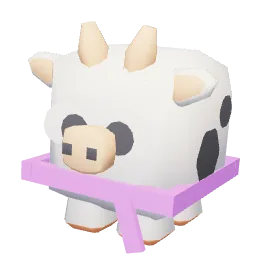 cow, plum scarf