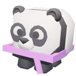 panda, plum scarf