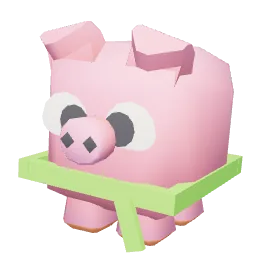 pig, mint scarf